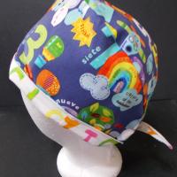 Bilingual Reversible Unisex scrub cap, tie back