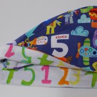 Bilingual Reversible Unisex scrub cap, tie back