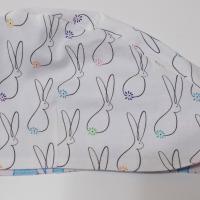 Reversible Unisex Rabbits scrub cap, tie back