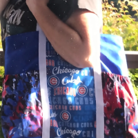 Cubs bag in use, to show size