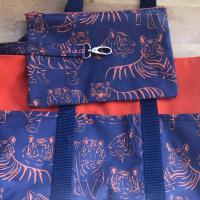 Small heavy duty Tigers tote bag wih zipper pouch & fob