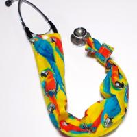 Bright Macaws Stethoscope cover, sleeve sock scrunchie scrunchy protector, medic