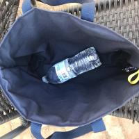 Water bottle (not included) shows scale of bag