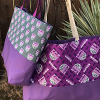 Sacramento Kings tote bags, canvas bottom and lining