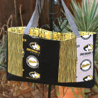 Handmade Michigan Tech University Huskies quilted tote bag