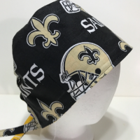 Reversible New Orleans Saints and LSU scrub cap, cotton