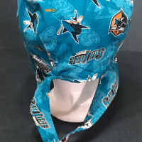 Reversible Unisex SF Giants / SJ Sharks scrub cap, tie back