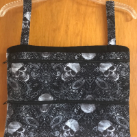 Skulls & Paisley Closet Hanger Hidden Safe Organizer 3 pockets (2 zipper), small locker space storage, skeleton, gothic, spooky, travel