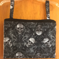 Skulls & Paisley Closet Hanger Hidden Safe Organizer 3 pockets (2 zipper), small locker space storage, skeleton, gothic, spooky, travel