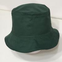 Front top view, solid green reverse side of Hartford Whalers bucket hat, handmade