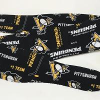 3” wide Pittsburgh Penguins hair tie, headband, pin up, self tie, scarf, neckerchief, retro, rockabilly, handmade