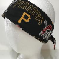 3” wide Pittsburgh Pirates hair tie, headband, pin up, self tie, scarf, neckerchief, retro, rockabilly, handmade