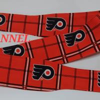 FLANNEL 3” wide Philadelphia Flyers headband, self tie, hair wrap, hair tie, pin up style, scarf, bandana, retro, rockabilly, handmade