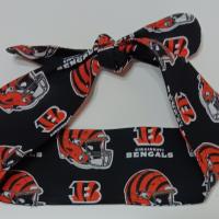 3” wide Cincinnati Bengals hair tie, headband, pin up, self tie, scarf, neckerchief, retro, rockabilly, handmade