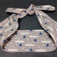 3” wide Dallas Cowboys hair tie, headband, pin up, self tie, scarf, neckerchief, retro, rockabilly, handmade