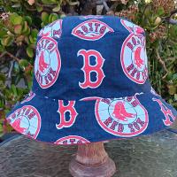 Boston Red Sox Bucket Hat, Reversible, Unisex Sizes S-XXL, handmade, cotton, summer fishing hat, sun hat, floppy hat
