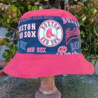 Boston Red Sox Bucket Hat, Reversible, Unisex Sizes S-XXL, handmade, cotton, summer fishing hat, sun hat, floppy hat