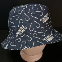 I'd Rather Be Fishing Bucket Hat, Fishing Theme, Reversible, Sizes up to 4XL, summer hat, fishing hat,  sun hat, floppy hat, fisherman gift