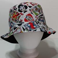 Sugar Skulls Day of the Dead Bucket Hat, Playing Cards, Reversible, Sizes S-L, summer hat, fishing hat, ponytail sun hat, floppy hat, calaveras, Día de los Muertos