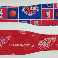 3” Wide Detroit and Michigan sports teams headbands, hair ties, scarf, Tigers, Pistons, Red Wings, handmade