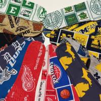 3” Wide Detroit / Michigan sports teams headbands, hair ties, scarf, Tigers, Lions, Pistons, Red Wings, handmade
