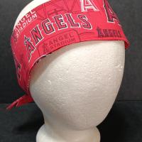 3” Wide Los Angeles Anaheim Angels headband, handmade, hair tie, scarf, pin up style, hair wrap, retro, rockabilly, neck scarf