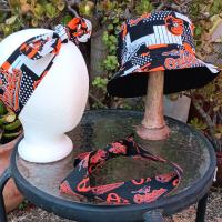 3” wide Baltimore Orioles headband, self tie, hair tie, hair wrap, pin up style, scarf, rockabilly style, handmade