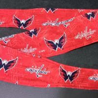 3” Wide Washington Capitals Headband, self tie, hair wrap, pin up, hair tie, scarf, retro style, rockabilly, handmade