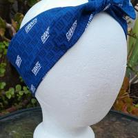 3” Wide NY Giants headband, hair wrap, handmade, pin up style, hair tie, retro, rockabilly, New York Giants football