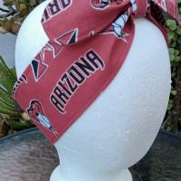 3” Wide Arizona Diamondbacks headband, Sedona red. handmade, hair tie, scarf, pin up style, hair wrap, retro, rockabilly, scarf