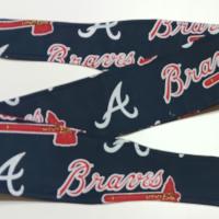 3” wide Atlanta Braves self tie fabric headband, hair tie, hair wrap, pin up style, scarf, rockabilly style, handmade