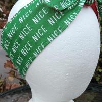 3” Wide Christmas Headband, Naughty or Nice, Reversible, hair tie, hair wrap, pin up style, rockabilly style, retro style