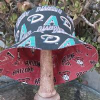 Arizona Diamondbacks Bucket Hat, Throwback, Reversible, S-XXL, handmade, fishing hat, ponytail hat, sun hat, floppy hat