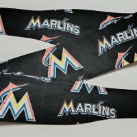 3” wide Miami Marlins self tie fabric headband, multicolor rainbow M logo, hair tie, hair wrap, pin up style, self tie, scarf, rockabilly style, handmade