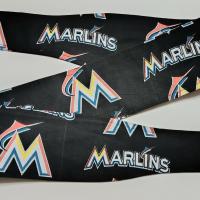 3” wide Miami Marlins self tie fabric headband, multicolor rainbow M logo, hair tie, hair wrap, pin up style, scarf, handmade