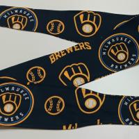 3” Wide Milwaukee Brewers Headband, hair wrap, pin up, hair tie, top knot, retro style hair accessory, scarf, rockabilly, handmade 