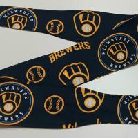 3” Wide Milwaukee Brewers Headband, Wisconsin, hair wrap, pin up, hair tie, top knot, retro style hair accessory, scarf, rockabilly, handmade 