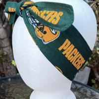 3” wide Green Bay Packers hair tie, hair wrap, headband, head wrap, pin up, self tie, scarf, retro, rockabilly, handmade