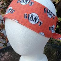 3” Wide San Francisco Giants headband, orange, hair wrap, pin up, hair tie, hat scarf, rockabilly, handmade