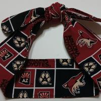 3” Wide Arizona Coyotes headband, self tie, hair wrap, pin up style, hair tie, retro style, rockabilly, handmade