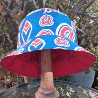 Atlanta Braves Bucket Hat, Throwback, Reversible to Red,  Sizes S-XXL, fishing hat, sun hat, floppy hat, handmade