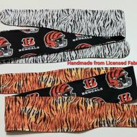 3” Wide Cincinnati Bengals & Tiger Stripe headband, hair wrap, head wrap, hair tie, pin up style, rockabilly, handmade