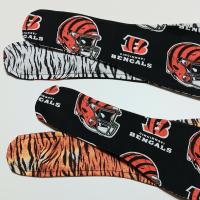 3” Wide Cincinnati Bengals & Tiger Stripe headband, hair wrap, head wrap, hair tie, pin up style, rockabilly, handmade