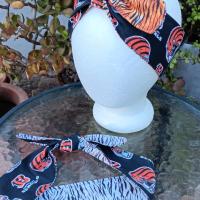 3” Wide Cincinnati Bengals & Tiger Stripe headband, hair wrap, head wrap, hair tie, pin up style, rockabilly, handmade