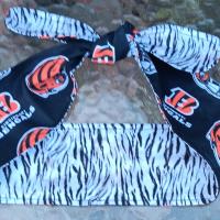 3” Wide Cincinnati Bengals & Tiger Stripe headband, hair wrap, head wrap, hair tie, pin up style, rockabilly, handmade