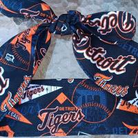 3” Wide Detroit Tigers headband, hair wrap, hair tie, head wrap, pin up style, retro, rockabilly, head scarf, handmade