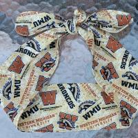 3” Wide Western Michigan University headband, hair wrap, hair tie, head wrap, pin up style, retro, rockabilly, WMU Broncos scarf, handmade