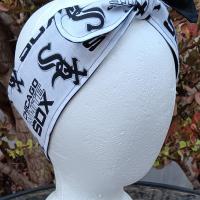 3” Wide Chicago White Sox Headband, self tie, hair wrap, pin up, hair tie, head wrap, scarf, retro style, rockabilly, handmade