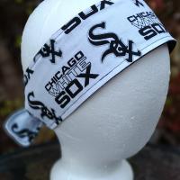 3” Wide Chicago White Sox Headband, self tie, hair wrap, pin up, hair tie, head wrap, scarf, retro style, rockabilly, handmade