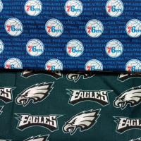 Tie Back, Reversible Philadelphia 76ers / Eagles scrub cap, skull cap for nurse, technician, welder, food service, biker, handmade